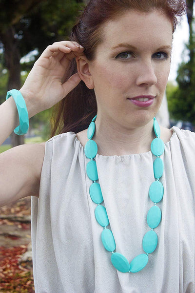 Silicone Teether Beads Provide Soothing Pain Relief (Turquoise/Teal)