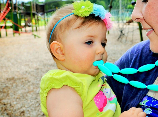 Silicone Teether Beads Provide Soothing Pain Relief (Turquoise/Teal)